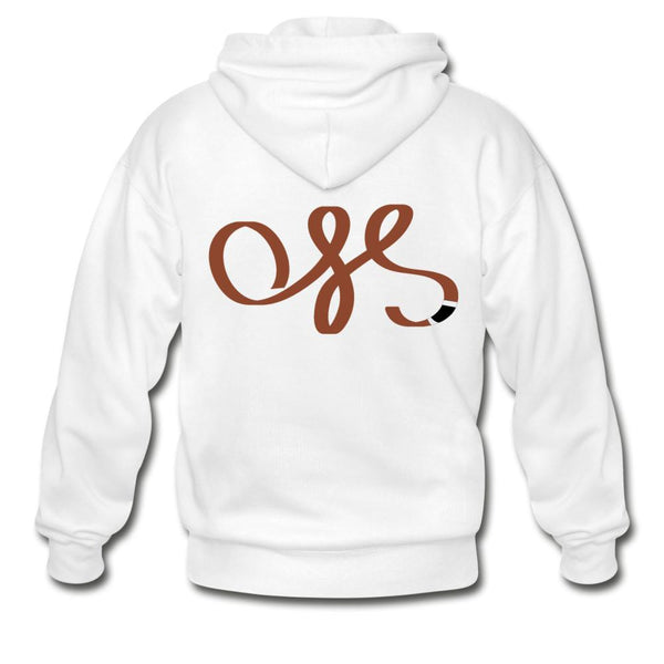 OSS Brown Belt Zip Hoodie - white