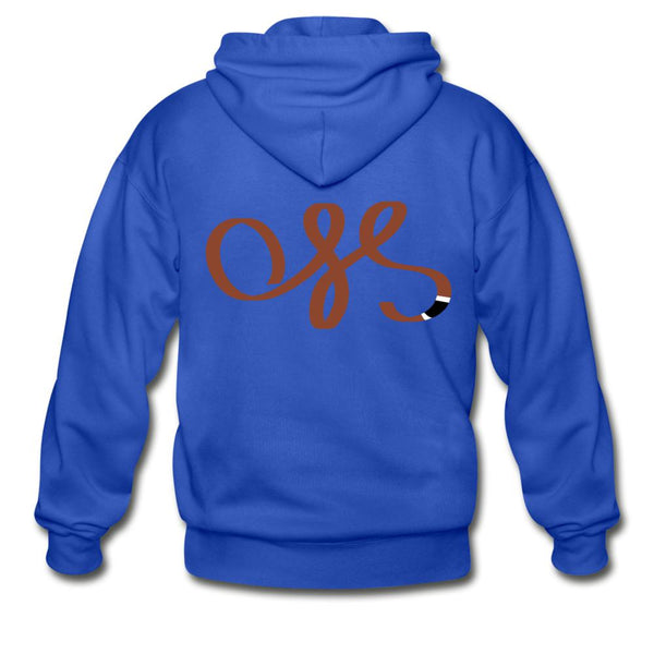 OSS Brown Belt Zip Hoodie - royal blue