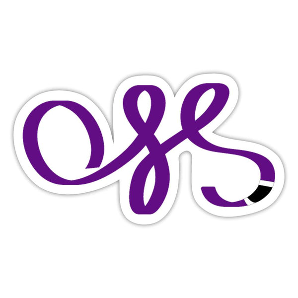 Oss Purple Belt Sticker - white glossy