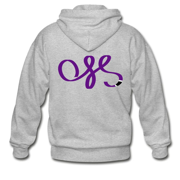 OSS Purple Belt Zip Hoodie - heather gray