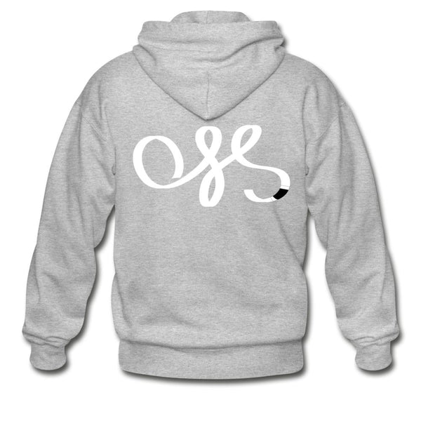 OSS White Belt Zip Hoodie - heather gray
