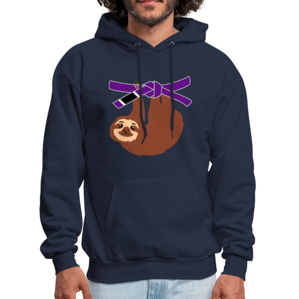 Purple Belt Sloth Men's Hoodie- [option1Jiu Jitsu Legacy | BJJ Apparel and Accessories
