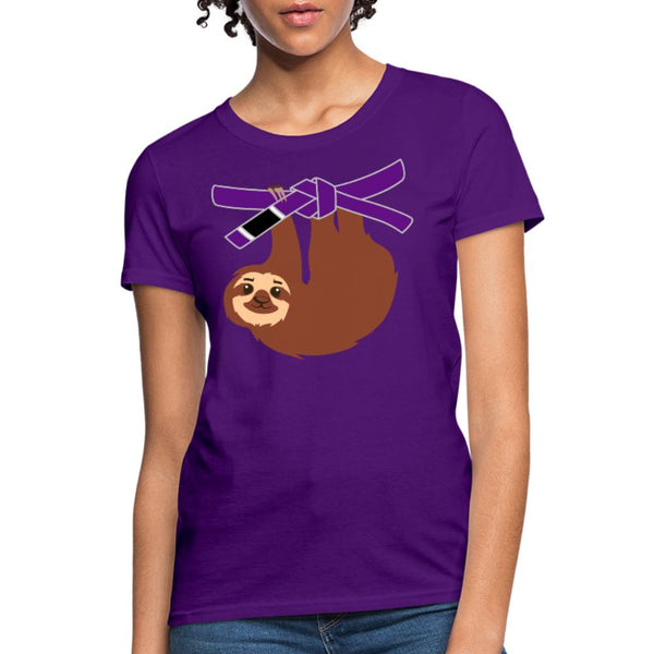 Purple Belt Sloth Women's T-Shirt- [option1Jiu Jitsu Legacy | BJJ Apparel and Accessories