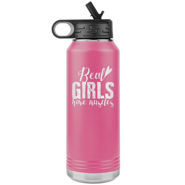 Real girls have muscles Water Bottle Tumbler 32 oz-Jiu Jitsu Legacy | BJJ Store