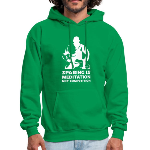 Sparing is Meditation not Competition White Design Men's Hoodie- [option1Jiu Jitsu Legacy | BJJ Apparel and Accessories