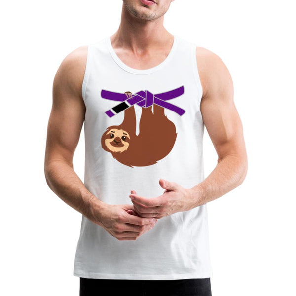 Purple Belt Sloth Men’s Tank Top - white