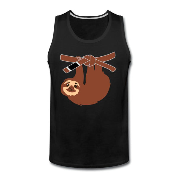 Brown Belt Sloth Men’s Tank Top - black