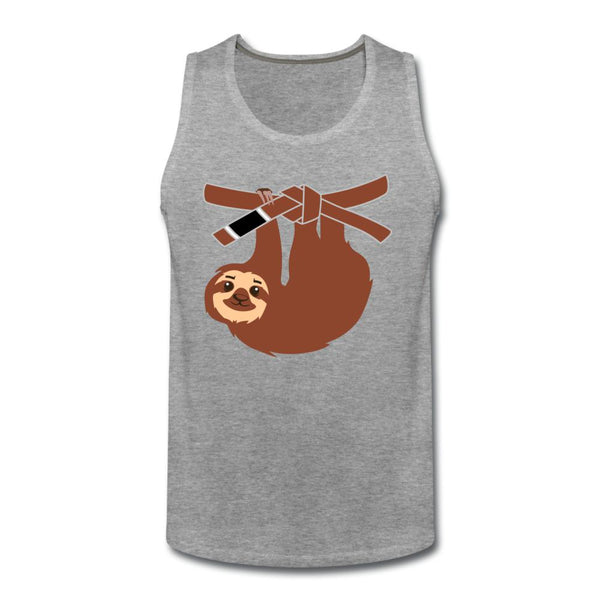 Brown Belt Sloth Men’s Tank Top - heather gray
