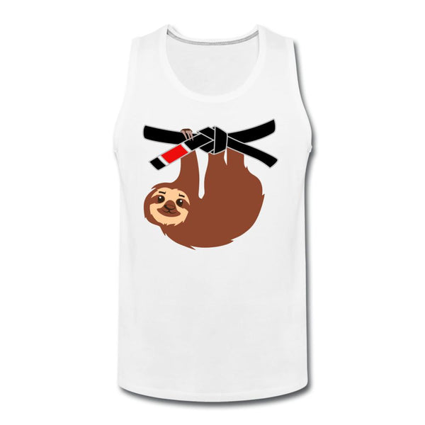 Black Belt Sloth Men’s Tank Top - white