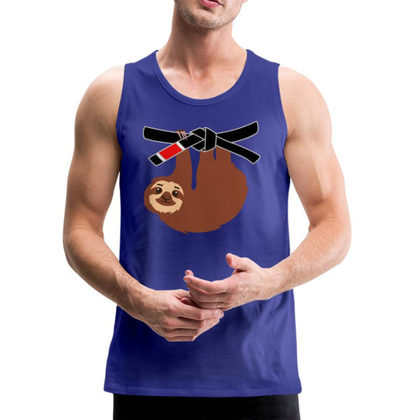 Black Belt Sloth Men’s Tank Top - royal blue