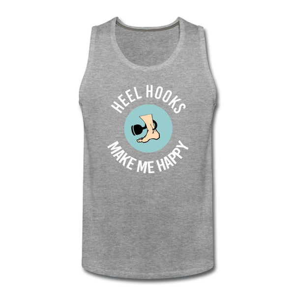 Heel Hooks Make Me Happy Men’s Tank Top - heather gray