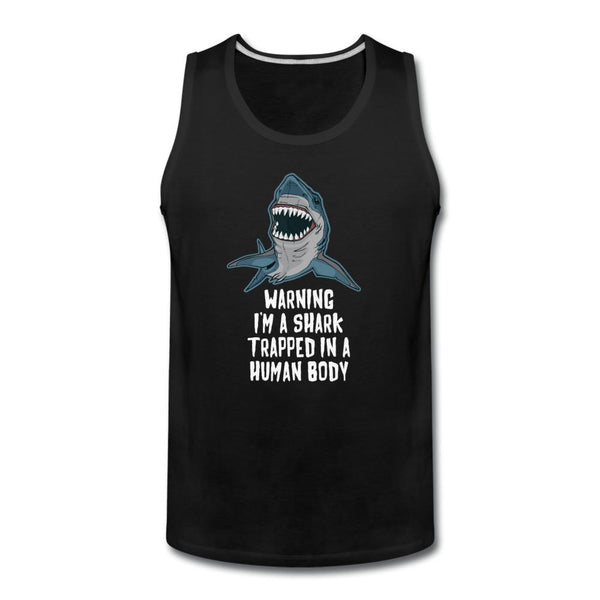I Am a Shark Trapped in Human Body Men’s Tank Top - black