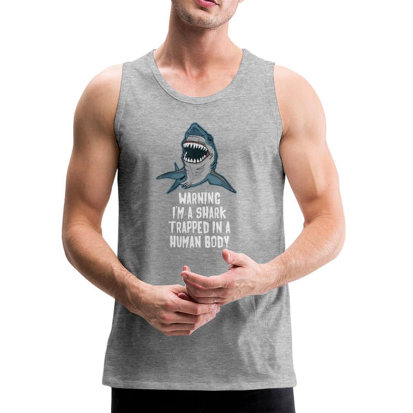 I Am a Shark Trapped in Human Body Men’s Tank Top - heather gray