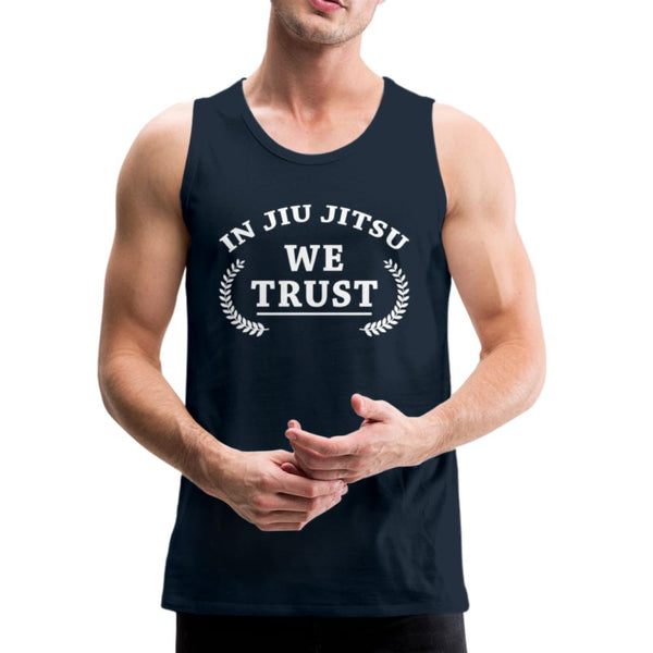 In Jiu Jitsu We Trust Men’s Tank Top - deep navy