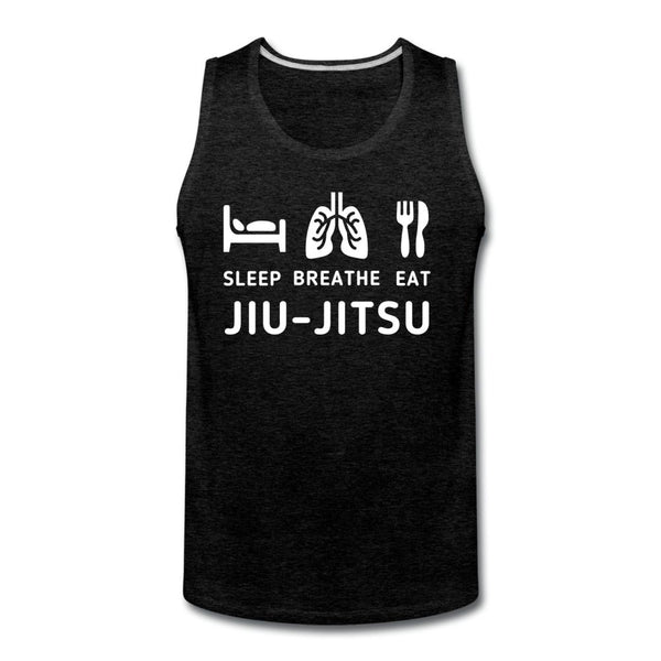 Sleep Eat Breath Jiu Jitsu Men’s Tank Top - charcoal gray