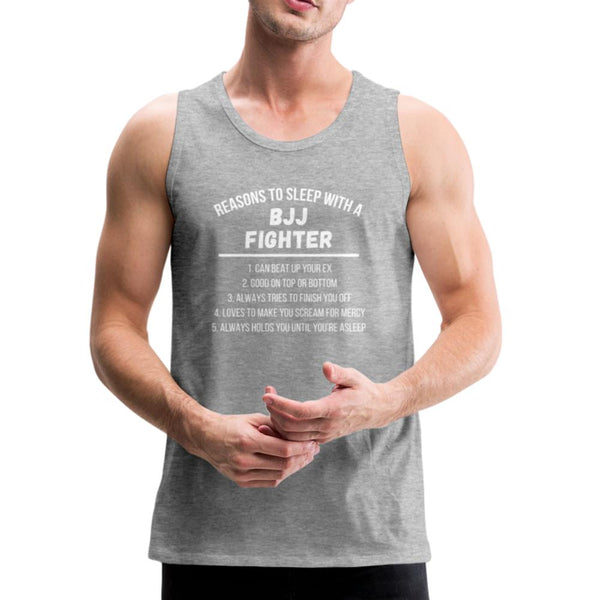 Reasons to Sleep With BJJ Fighter Men’s Tank Top - heather gray