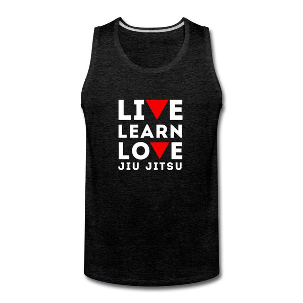 Learn Love Jiu Jitsu Men’s Tank Top - charcoal gray