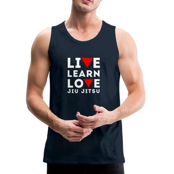 Learn Love Jiu Jitsu Men’s Tank Top - deep navy