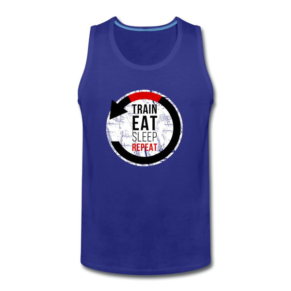 Train, Eat, Sleep, Repeat Men’s Tank Top - royal blue