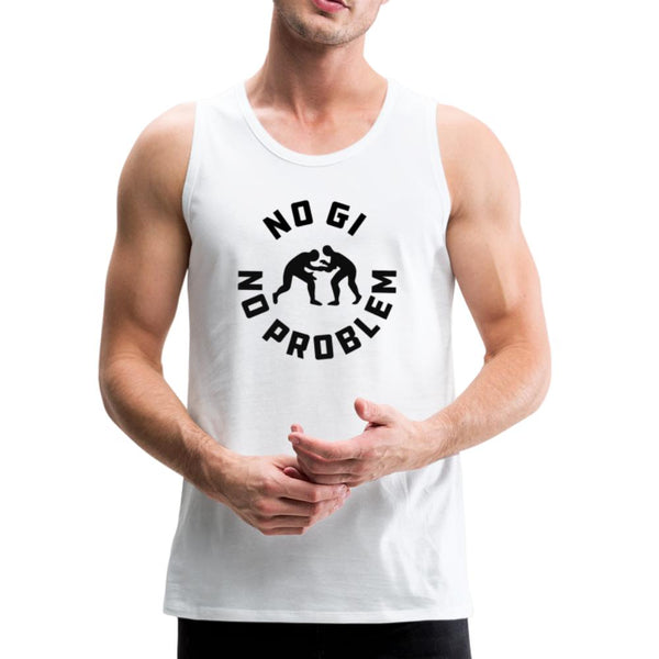 No Gi No Problem Men’s Tank Top - white