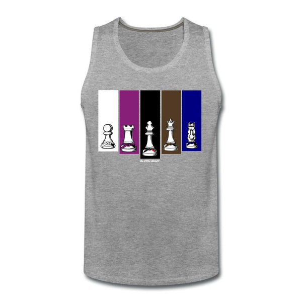Brazilian Jiu Jitsu Human Chess White Men’s Tank Top - heather gray