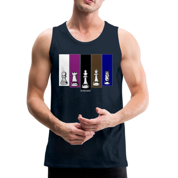 Brazilian Jiu Jitsu Human Chess White Men’s Tank Top - deep navy