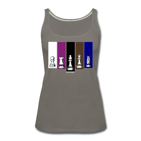 Brazilian Jiu Jitsu Human Chess Women’s Tank Top - asphalt gray