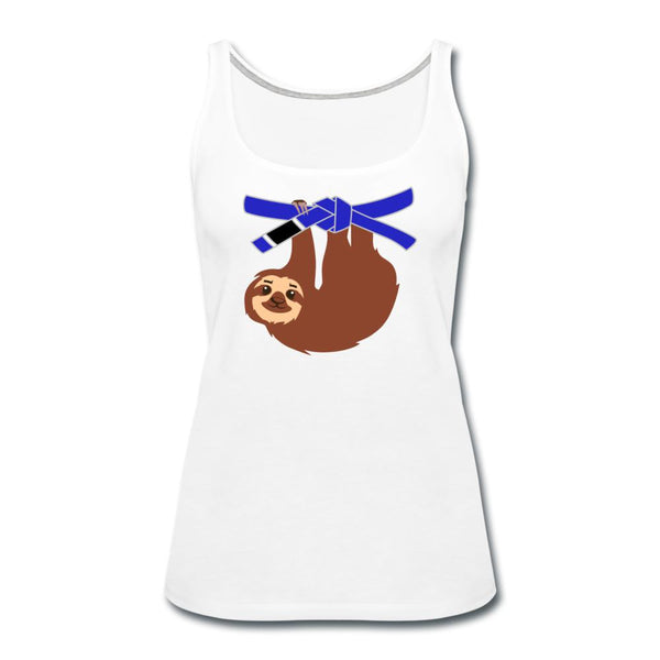 Blue Belt Sloth Women’s Tank Top - white