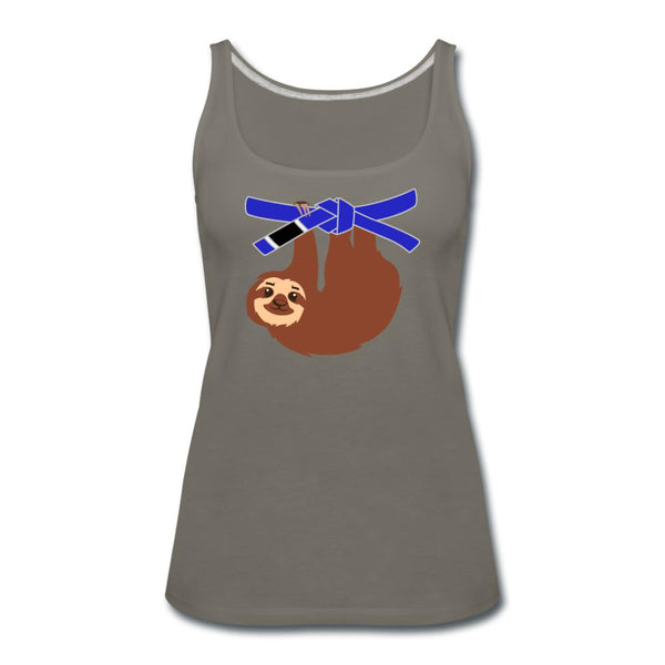 Blue Belt Sloth Women’s Tank Top - asphalt gray
