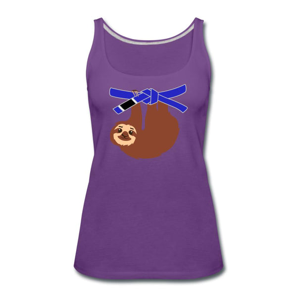 Blue Belt Sloth Women’s Tank Top - purple