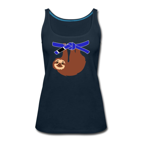 Blue Belt Sloth Women’s Tank Top - deep navy