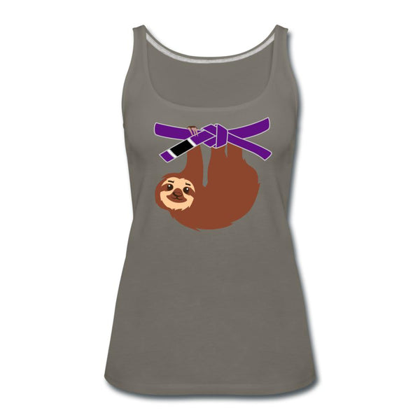 Purple Belt Sloth Women’s Tank Top - asphalt gray
