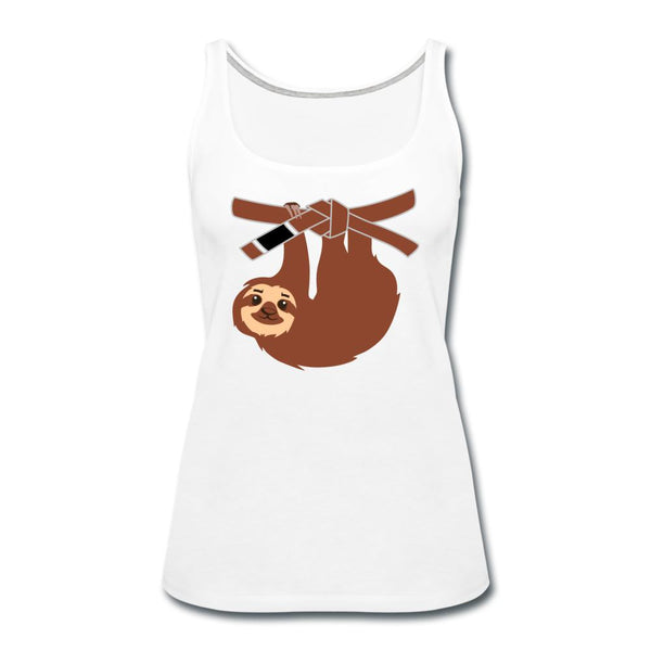 Brown Belt Sloth Women’s Tank Top - white