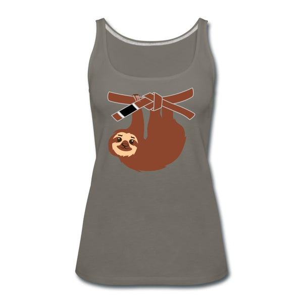 Brown Belt Sloth Women’s Tank Top - asphalt gray