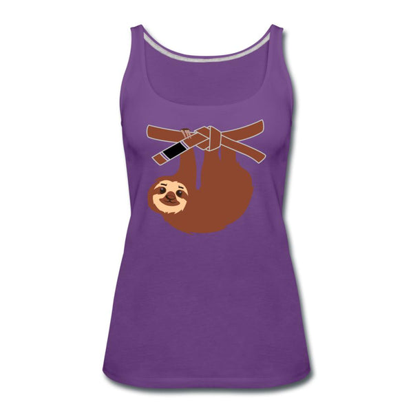Brown Belt Sloth Women’s Tank Top - purple