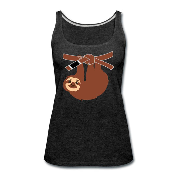 Brown Belt Sloth Women’s Tank Top - charcoal gray