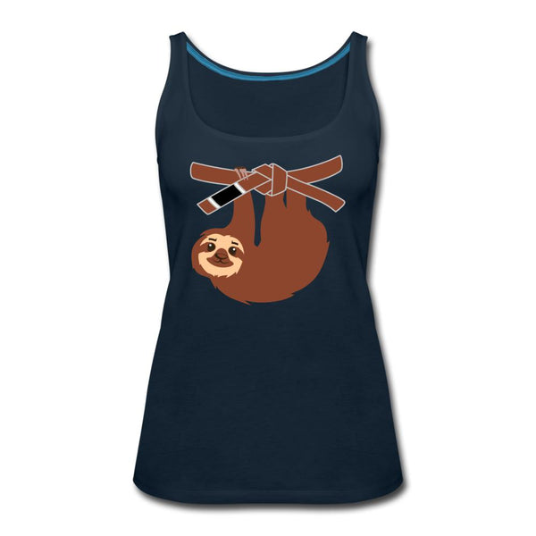 Brown Belt Sloth Women’s Tank Top - deep navy