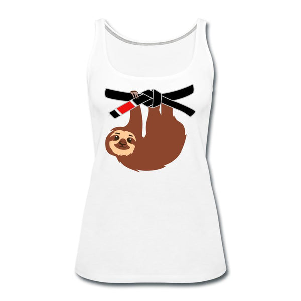 Black Belt Sloth Women’s Tank Top - white