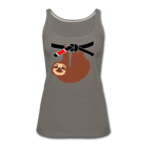 Black Belt Sloth Women’s Tank Top - asphalt gray