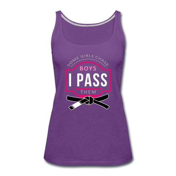 Some Girls Chase Boys I Pass Them Women’s Tank Top - purple