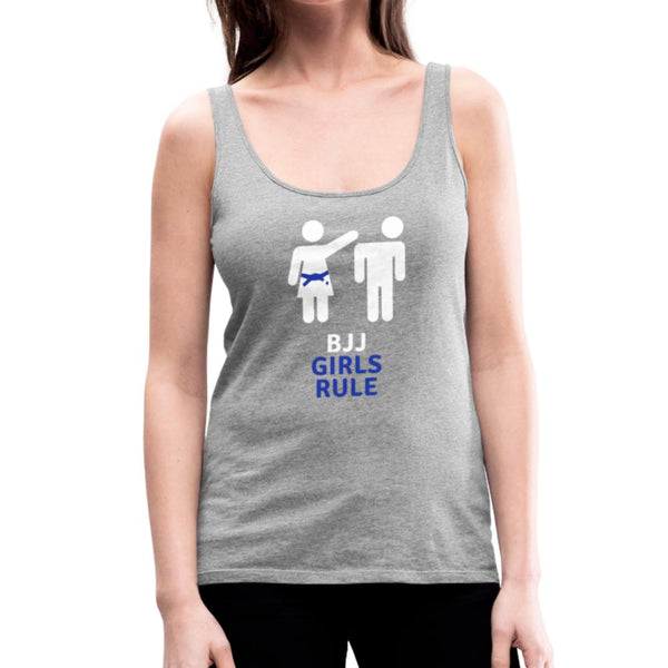 BJJ Girls Rule Women’s Tank Top - heather gray