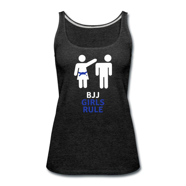 BJJ Girls Rule Women’s Tank Top - charcoal gray