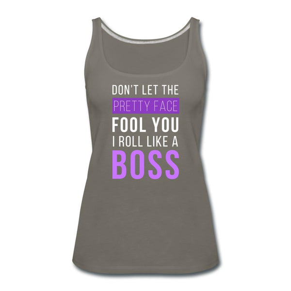 Don't Let Pretty Face Fool You Women’s Tank Top - asphalt gray