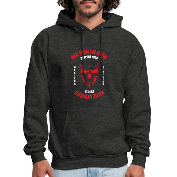 Old Man Jiu Jitsu Red Men's Hoodie - charcoal grey