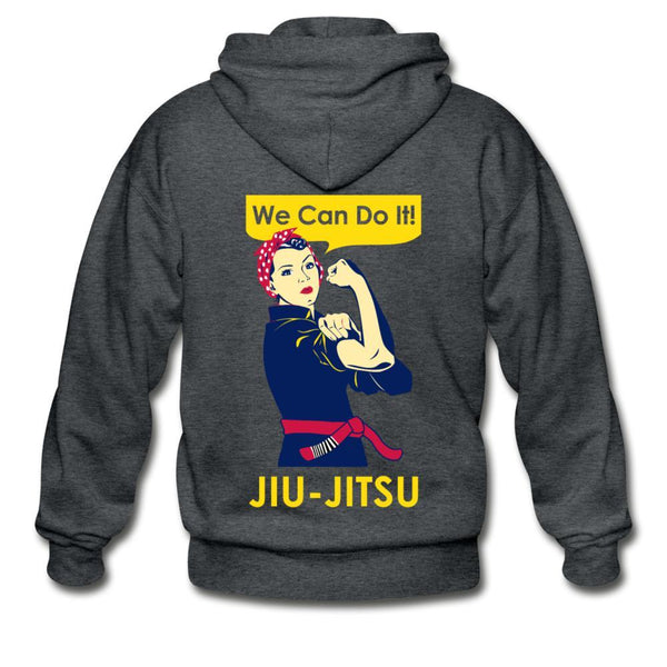 We Can Do It Zip Hoodie - deep heather