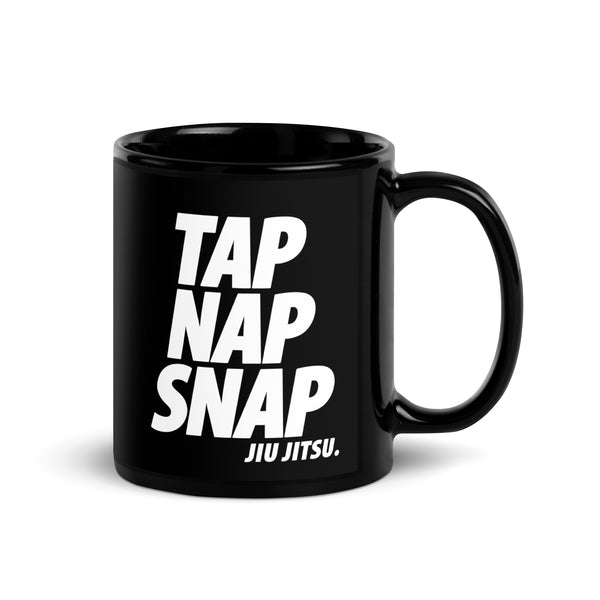 Tap Nap Snap Black Glossy Mug