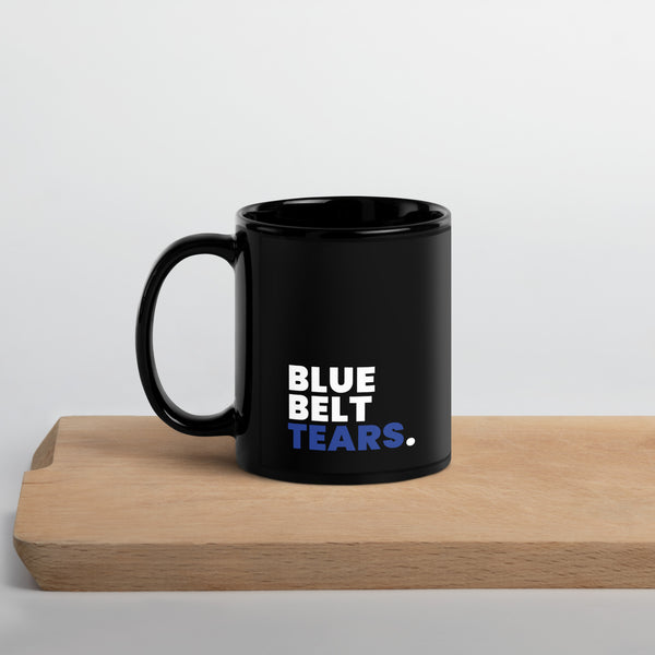 Blue Belt Tears Black Glossy Mug