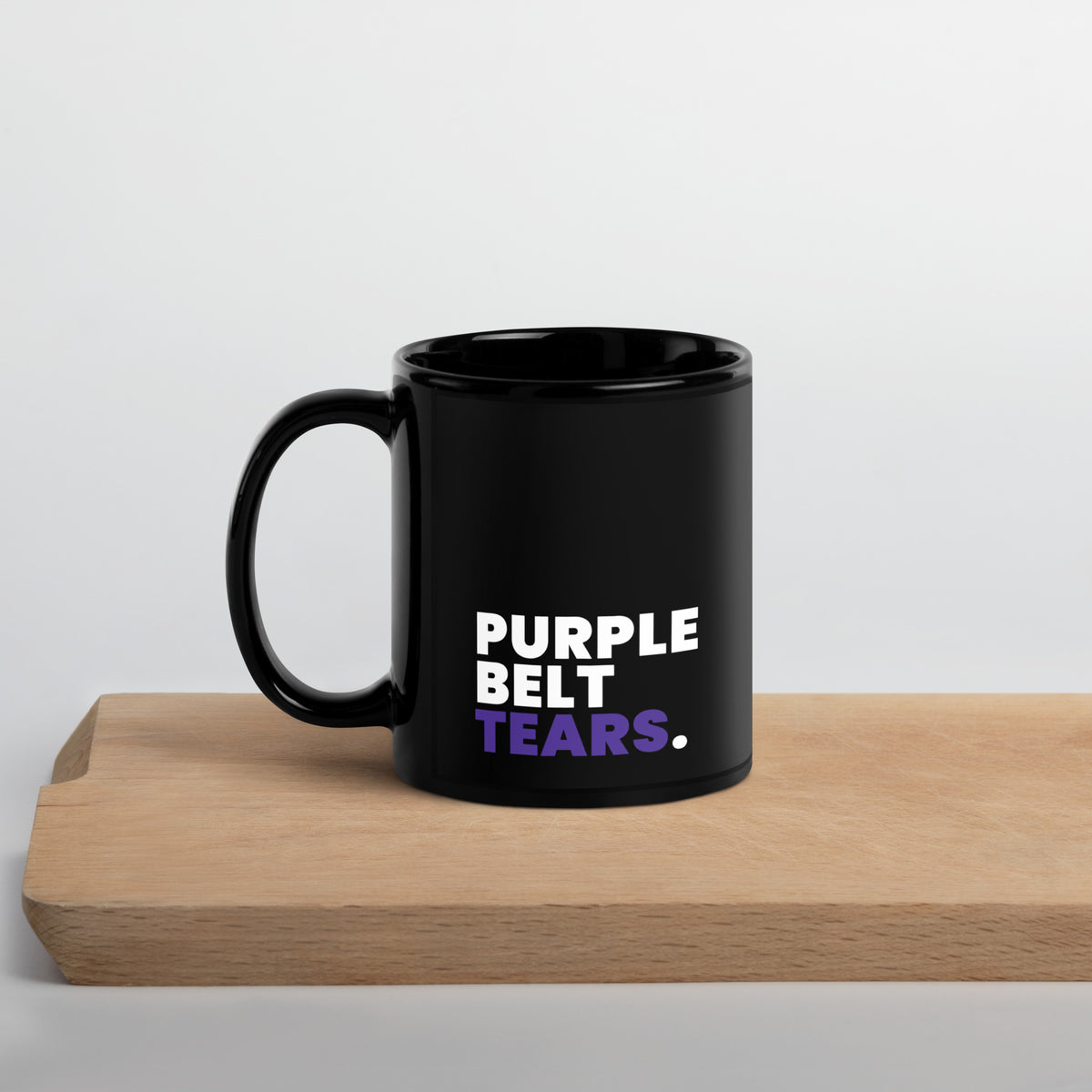 Purple Belt Tears Black Glossy Mug