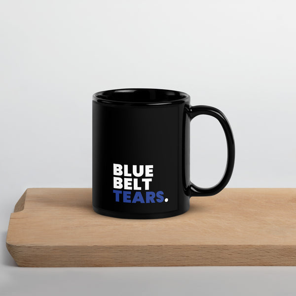 Blue Belt Tears Black Glossy Mug