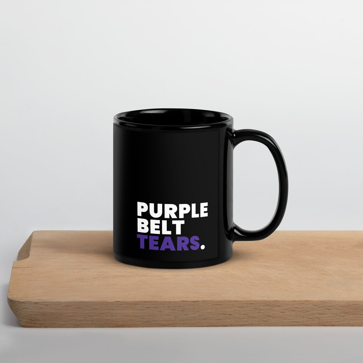 Purple Belt Tears Black Glossy Mug